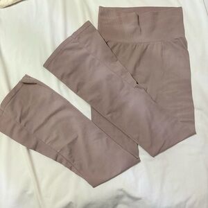 Taupe High-Waisted flare leggings NWOT